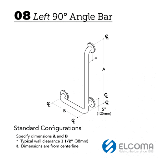 08 Left 90 degree Angle Grab Bar