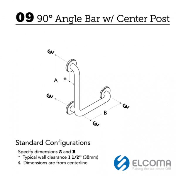 09 Center Post 90 degree Angle Grab Bar